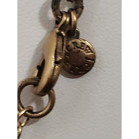 J. Crew Burgundy Navy Blue Rhinestone Statement Necklace Gold Tone Lobster Clasp - Picture 7 of 9